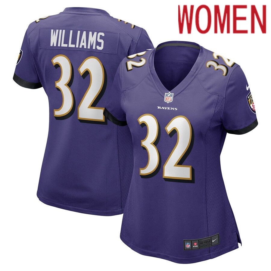 Women Baltimore Ravens 32 Marcus Williams Nike Purple Game NFL Jersey